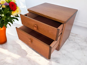 Mid Century Vintage Bedside Tables Stag Cantata Chest Drawers Retro Restored