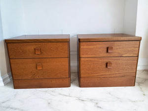 Mid Century Vintage Bedside Tables Stag Cantata Chest Drawers Retro Restored