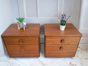 Mid Century Vintage Bedside Tables Stag Cantata Chest Drawers Retro Restored