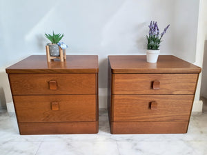 Mid Century Vintage Bedside Tables Stag Cantata Chest Drawers Retro Restored