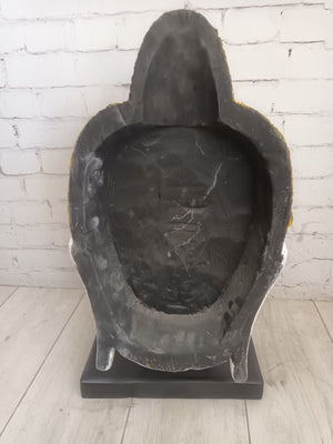 Vintage Buddha Head Wooden Bust Sculpture LARGE Indian Thai Art Hindu Antique Decorative 1970
