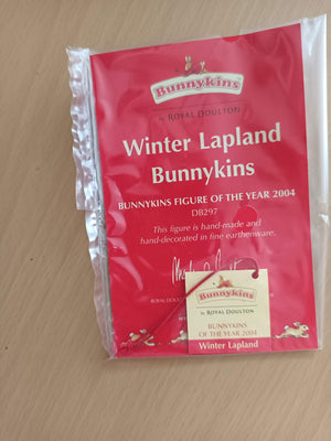 Vintage Bunnykins Winter Lapland Royal Doulton Rabbit Bunny Figurine 2004 Box + Certificate