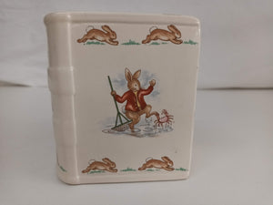 Vintage Bunnykins Money Box Book Shaped Royal Doulton Baby Christening Gift