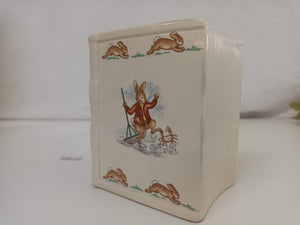 Vintage Bunnykins Money Box Book Shaped Royal Doulton Baby Christening Gift