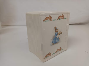 Vintage Bunnykins Money Box Book Shaped Royal Doulton Baby Christening Gift