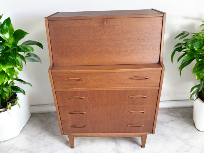 Mid Century Jentique Writing Bureau Laptop Desk Work Station Vintage Retro 1960 Writing Desk Home Office Restored