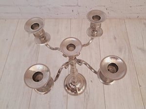 Antique Vintage Ornate Candelabra 5 Arm Candle Stick Holder Silver Plated 1960 Heavy Quality