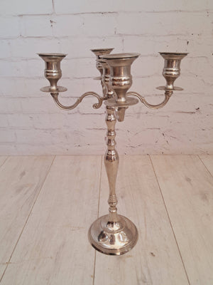 Antique Vintage Ornate Candelabra 5 Arm Candle Stick Holder Silver Plated 1960 Heavy Quality