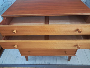 Mid Century Chest of Drawers Vintage Bedroom Alfred Cox 5 Drawers Restored 1950's