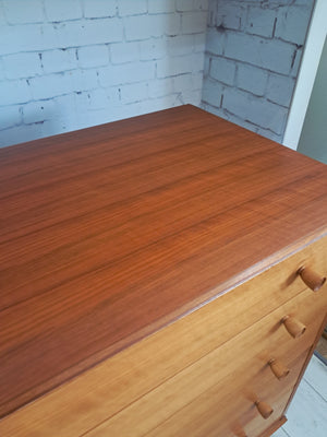 Mid Century Chest of Drawers Vintage Bedroom Alfred Cox 5 Drawers Restored 1950's