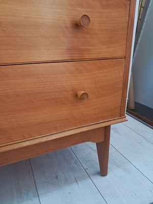 Mid Century Chest of Drawers Vintage Bedroom Alfred Cox 5 Drawers Restored 1950's