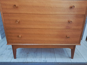 Mid Century Chest of Drawers Vintage Bedroom Alfred Cox 5 Drawers Restored 1950's