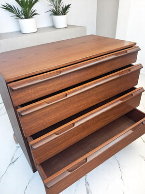 Mid Century Pair Avalon Chest of Drawers 4 Drawer Vintage Retro Teak Bedroom Unit 1960