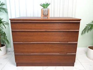 Mid Century Pair Avalon Chest of Drawers 4 Drawer Vintage Retro Teak Bedroom Unit 1960
