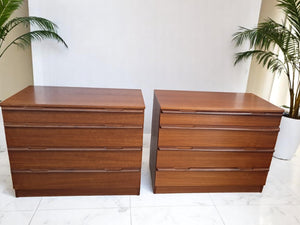 Mid Century Pair Avalon Chest of Drawers 4 Drawer Vintage Retro Teak Bedroom Unit 1960