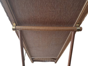 Vintage  Full Length Cheval Mirror – Boho Wicker Rattan Frame + Wooden Stand 1970's