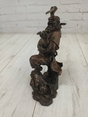 Antique Vintage Chinese Bronze Figure LARGE  Zhong Kui Fenshui Deity 1970's