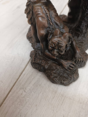 Antique Vintage Chinese Bronze Figure LARGE  Zhong Kui Fenshui Deity 1970's