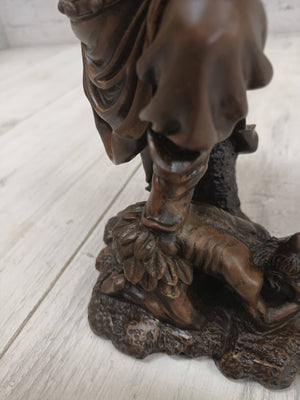 Antique Vintage Chinese Bronze Figure LARGE  Zhong Kui Fenshui Deity 1970's