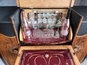 Mid Century Vintage Cocktail Cabinet / Drinks Cabinet - Art Deco Bar / Emanuel  Sideboard Home Bar Refurbished