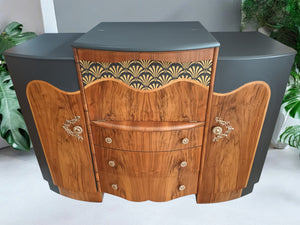 Mid Century Vintage Cocktail Cabinet / Drinks Cabinet - Art Deco Bar / Emanuel  Sideboard Home Bar Refurbished