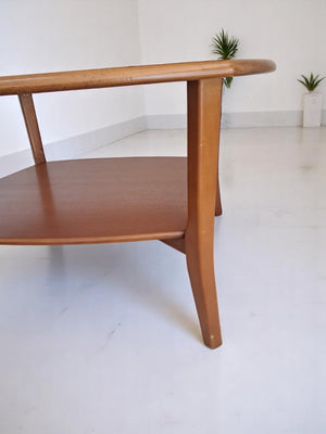 Mid Century Teak Danish G Plan Style Coffee Table Smoke Glass Retro Vintage 1970