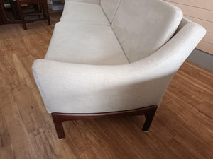 Mid Century Danish Sofa Rosewood Vintage Settee 1960's Reupholstered