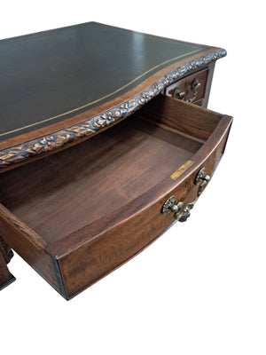Antique Desk Writing Desk Edwardian Queen Anne Style Vintage Desk Leather Top 1910 Restored