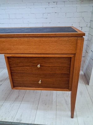 Mid Century Compact Desk Leather Top Dressing Table Uniflex Restored 1960