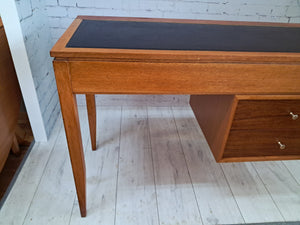 Mid Century Compact Desk Leather Top Dressing Table Uniflex Restored 1960