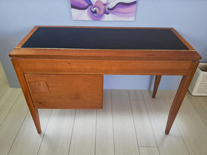 Mid Century Compact Desk Leather Top Dressing Table Uniflex Restored 1960