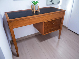 Mid Century Compact Desk Leather Top Dressing Table Uniflex Restored 1960