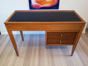 Mid Century Compact Desk Leather Top Dressing Table Uniflex Restored 1960