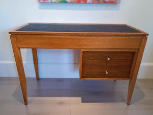 Mid Century Compact Desk Leather Top Dressing Table Uniflex Restored 1960