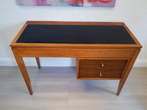 Mid Century Compact Desk Leather Top Dressing Table Uniflex Restored 1960