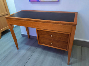 Mid Century Compact Desk Leather Top Dressing Table Uniflex Restored 1960