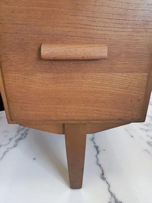 Mid Century Teachers Oak Desk Home Office Writing Desk Laptop Workstation Restored