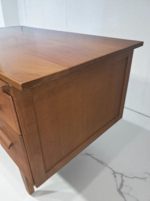 Mid Century Teachers Oak Desk Home Office Writing Desk Laptop Workstation Restored