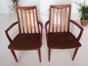 Mid Century Vintage G Plan Fresco Dining Chairs & Carvers  x 6 Retro Teak E Gomme