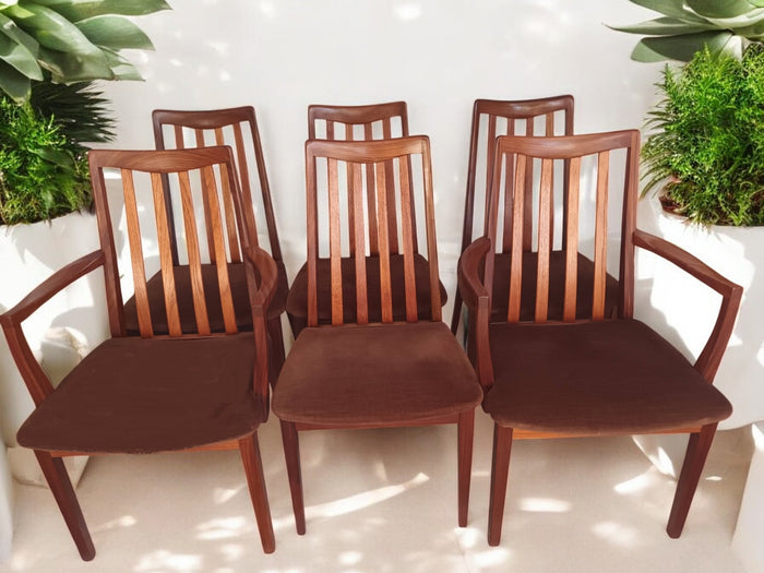 Mid Century Vintage G Plan Fresco Dining Chairs & Carvers  x 6 Retro Teak E Gomme