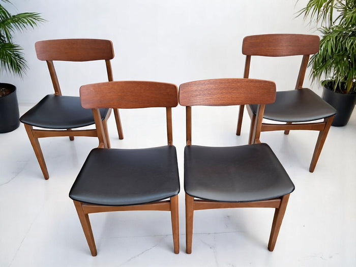 Vintage Mid Century G Plan Style Dining Chairs x 4 Retro Danish Chairs 1960