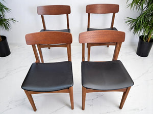 Vintage Mid Century G Plan Style Dining Chairs x 4 Retro Danish Chairs 1960