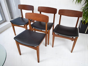 Vintage Mid Century G Plan Style Dining Chairs x 4 Retro Danish Chairs 1960