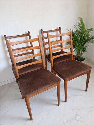Vintage Mid Century Schreiber Dining Table Extending + 4 x Dining Chairs 1970