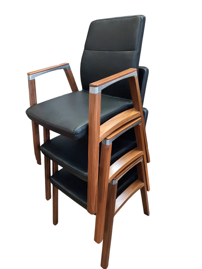 Vintage Sven Christiansen Desk Chairs Office Reception Leather Dining Chairs Stackable Fulcrum