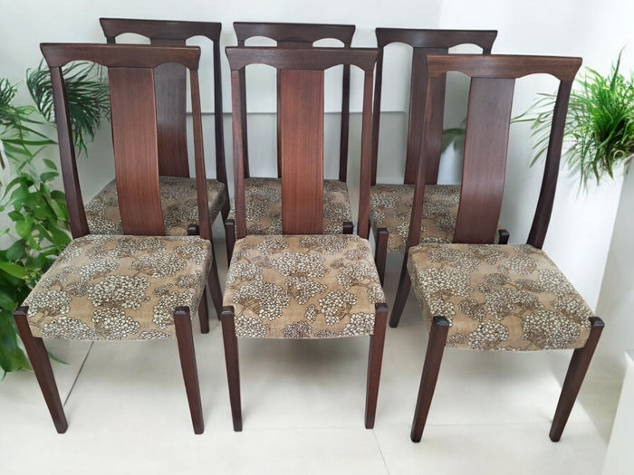 Vintage Mid Century Dining Chairs Danish Style Retro Skovby Style 1970 x 6