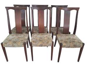 Vintage Mid Century Dining Chairs Danish Style Retro Skovby Style 1970 x 6