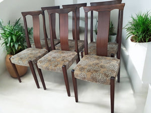 Vintage Mid Century Dining Chairs Danish Style Retro Skovby Style 1970 x 6