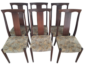 Vintage Mid Century Dining Chairs Danish Style Retro Skovby Style 1970 x 6