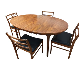 Mid Century Vintage Dining Table McIntosh & 4 Chairs  Retro Extending Teak 1970 Dining Set